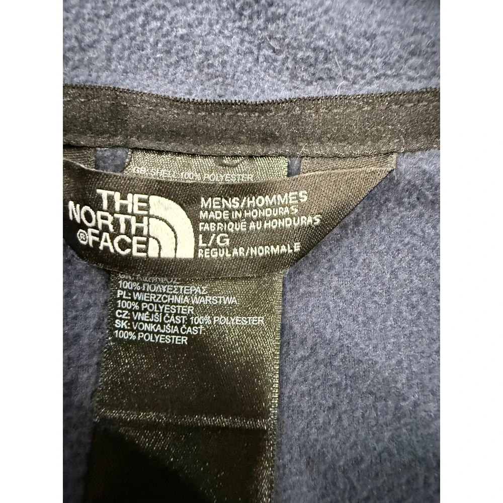 The North Face Mens Full Zip Fleece Jacket Navy Blue L Regular Mock Neck